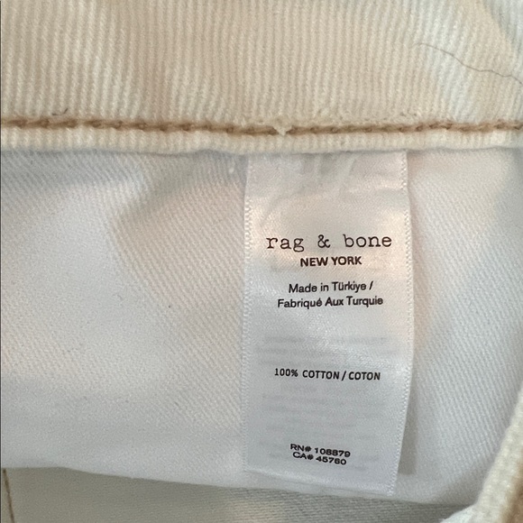 rag & bone The Charlie Women’s High-Rise Barrel Jeans, Off-White, 30 - Picture 11 of 12
